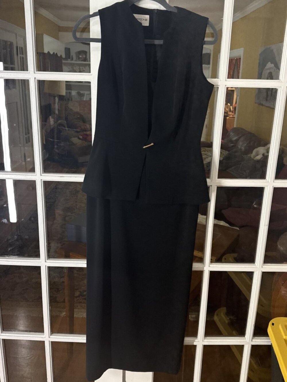 Vtg Evan Picone Midi Dress Women's Size 8 Black Lined Sleeveless Classic Old $